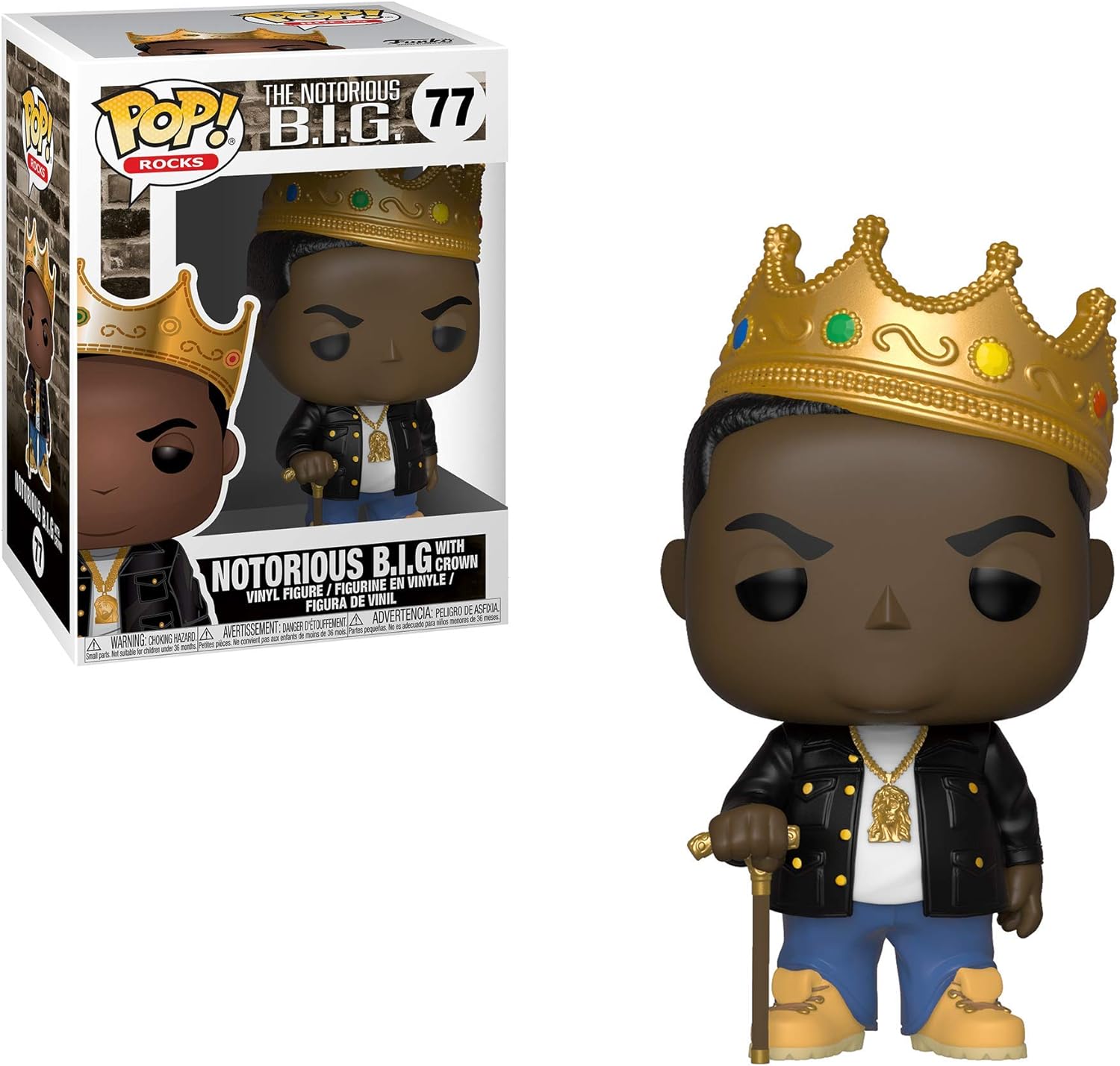 Funko Pop Rocks: Music – Notorious B.I.G. with Crown Collectible Figure 77