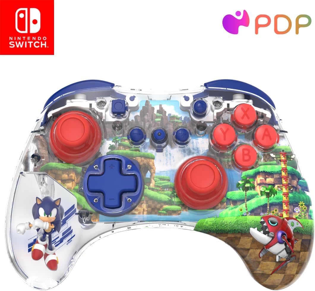PDP REALMz™ Control Pro Inalámbrico – Sonic Greenhill Zone para Nintendo Switch.