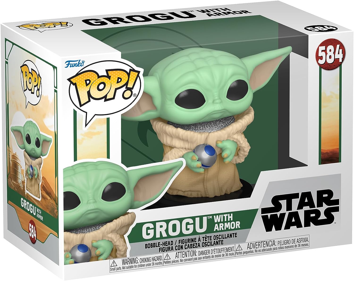 Funko Pop Star Wars: Book of boba fett- Grogu w/Armor #584