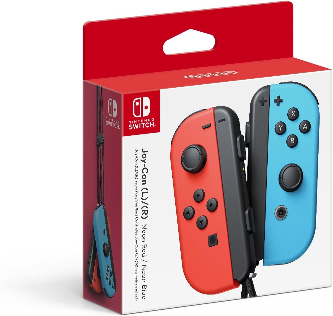 Nintendo Joy-Con (L)/(R) para Nintendo Switch, color Rojo/Azul Neón