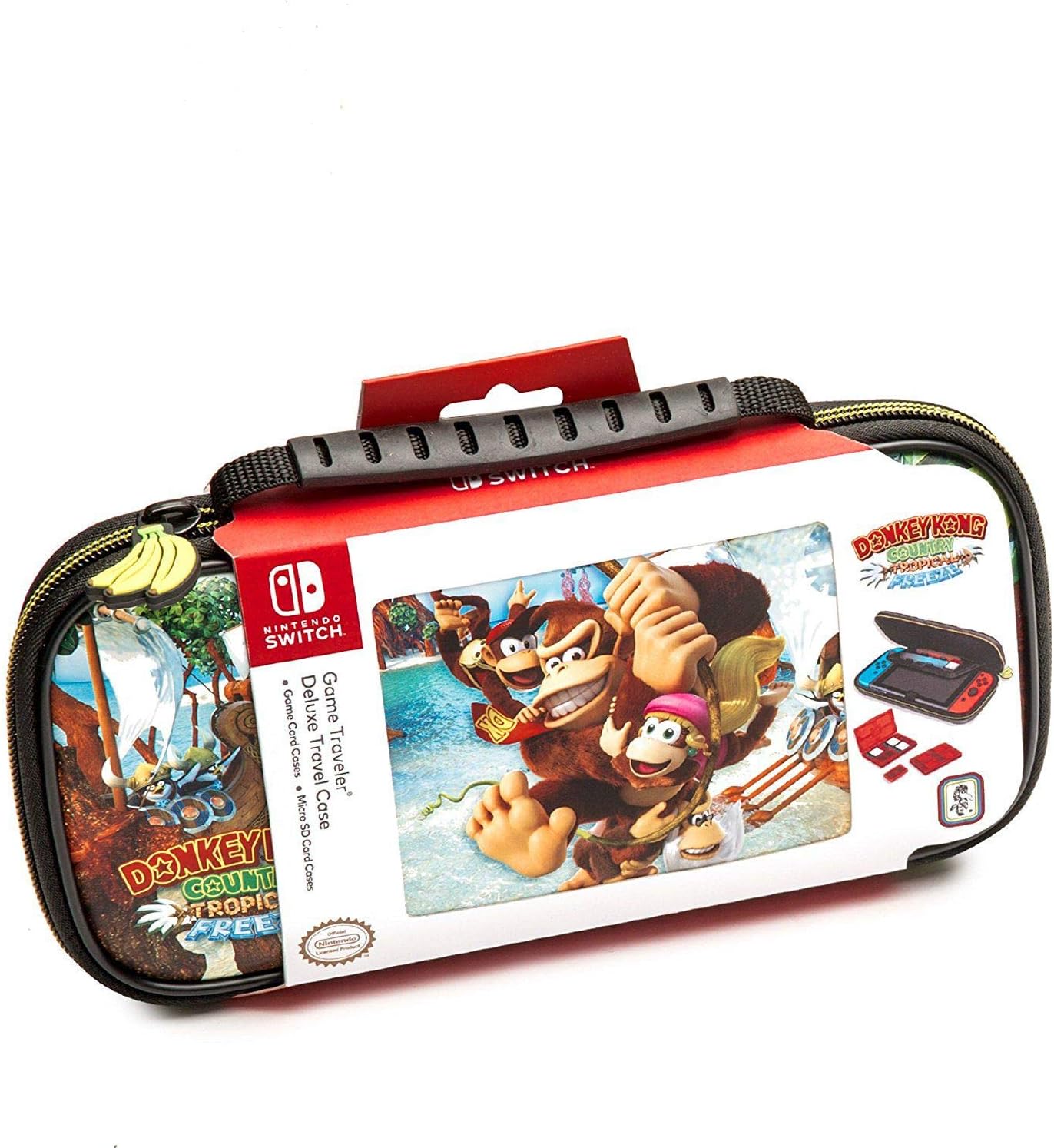 Nintendo Switch Donkey Kong Funda de transporte – Funda protectora de viaje de lujo – Exterior de piel sintética