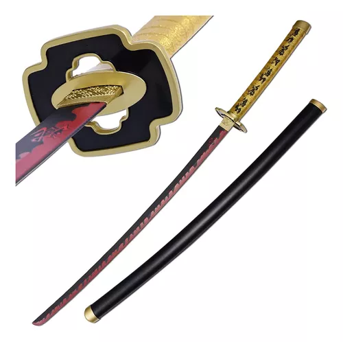 Nichirin Katana roja y negra de Yoriichi Tsugikuni (Espada Yoriichi – Madera – Apta para cosplay)
