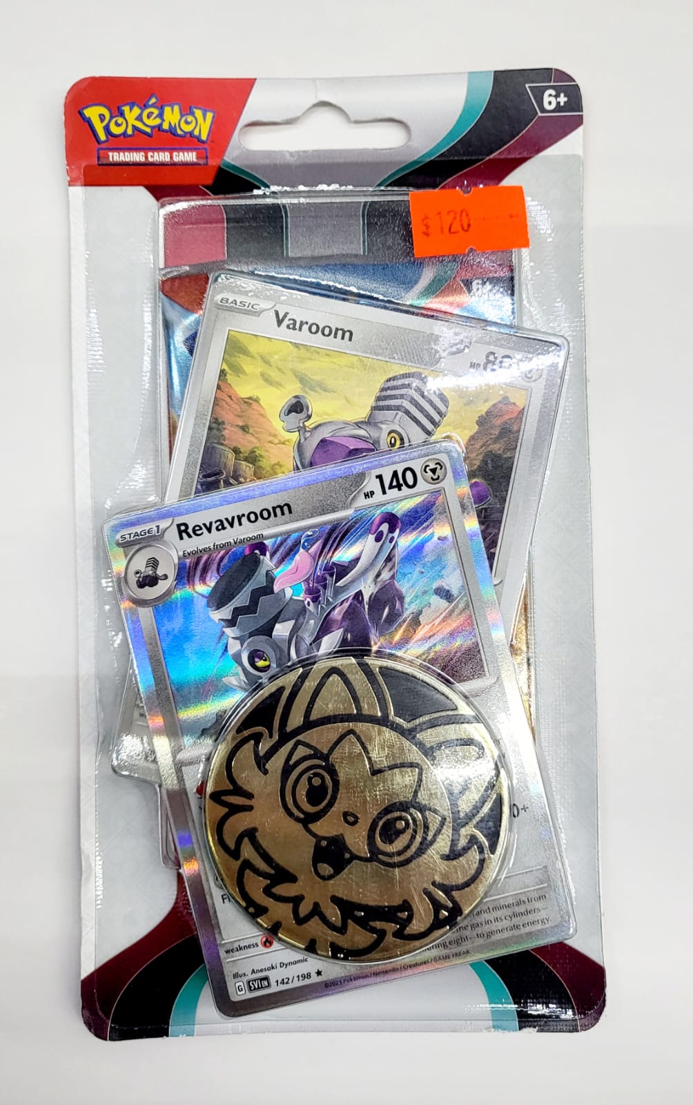 Pokemon TCG: Sobre booster mas dos cartas adicionales y una moneda decorativa