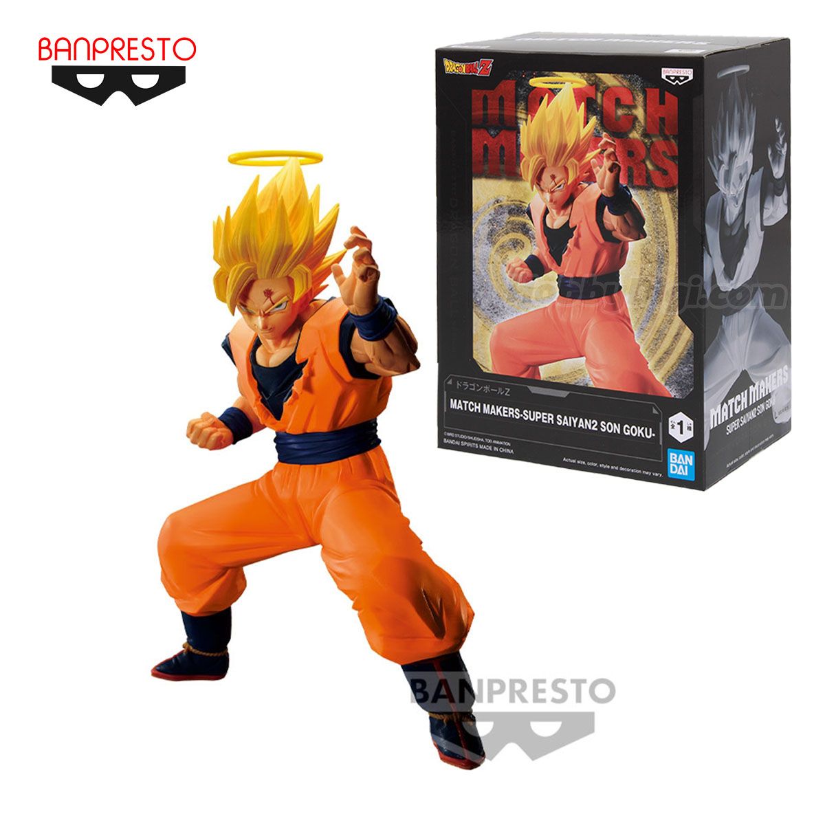 Banpresto Match Makers PVC Figure – Super Saiyan 2 Goku con aureola “Dragon Ball”