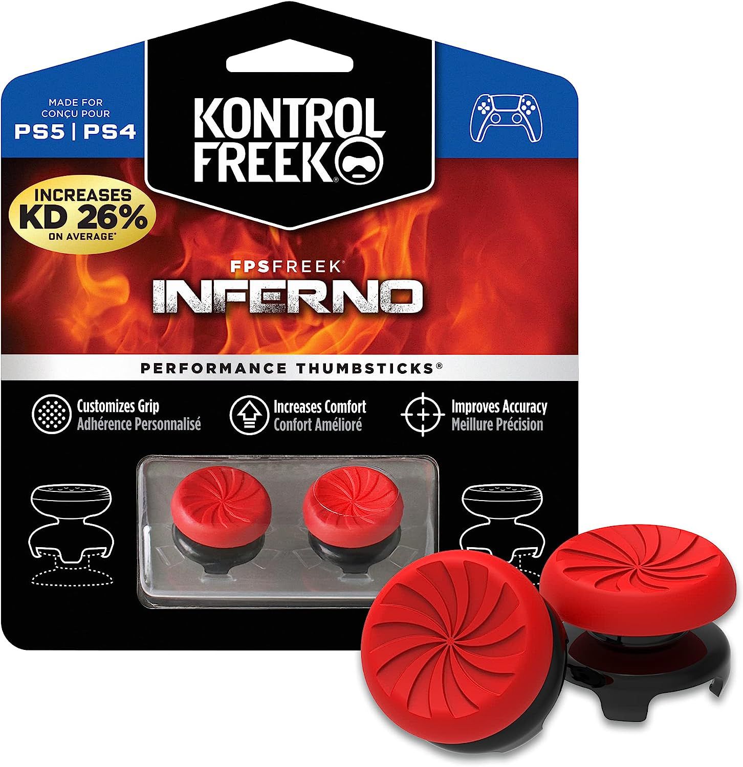 KontrolFreek Inferno Thumbsticks 2 Alturas elevadas PS4/PS5