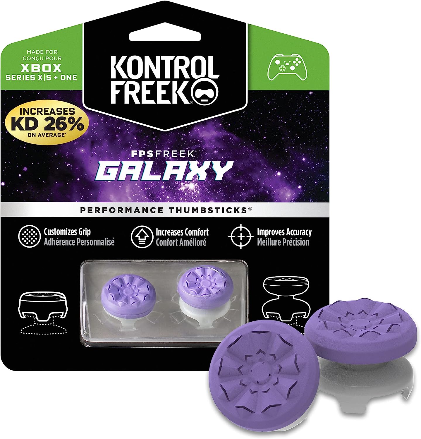 KontrolFreek Galaxy Morado Thumbsticks 1 Altura elevada, 1 Altura media XBOX ONE/Series