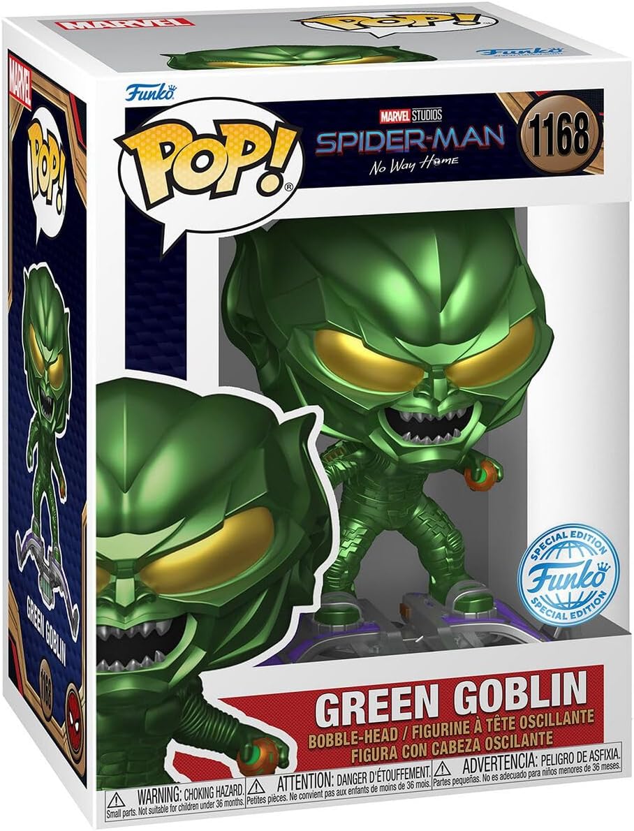 ¡Funko Pop! Marvel: Spider-Man: No Way Home – Green Goblin Metallic #1168 EXCLUSIVO