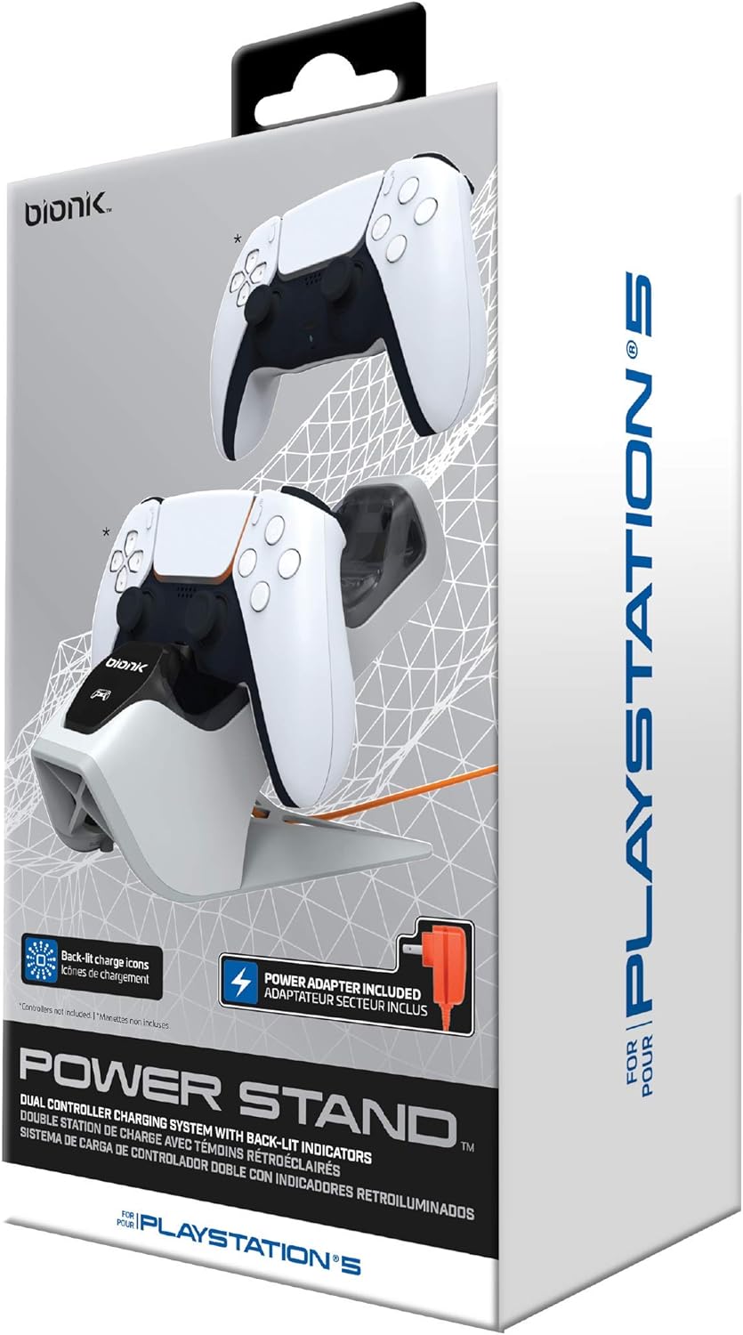 BIONIK Base De Carga para Control De Ps5 Power Stand Blanco StandardPlayStation 5