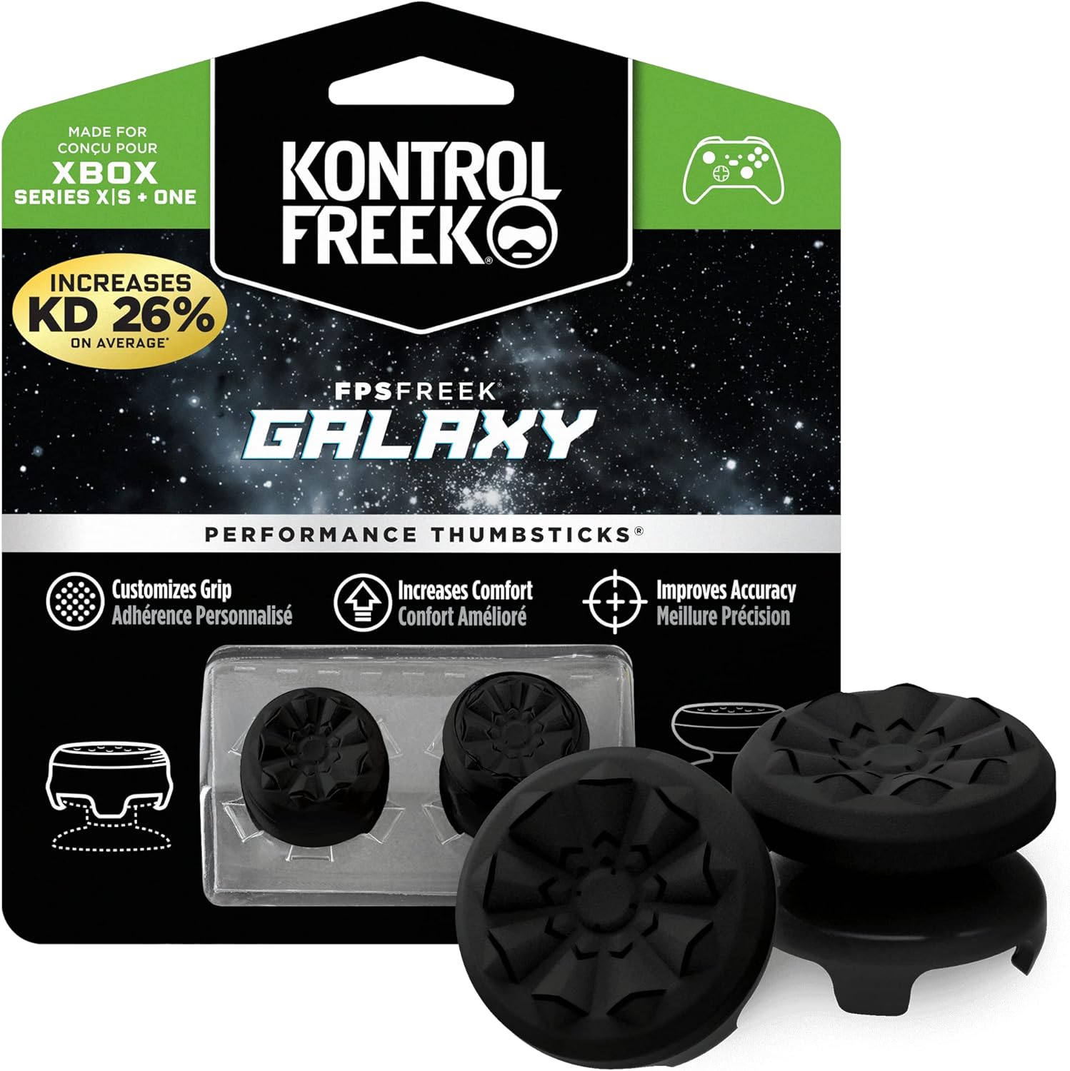 KontrolFreek Galaxy Negro Thumbsticks 1 Altura elevada, 1 Altura media XBOX ONE/Series