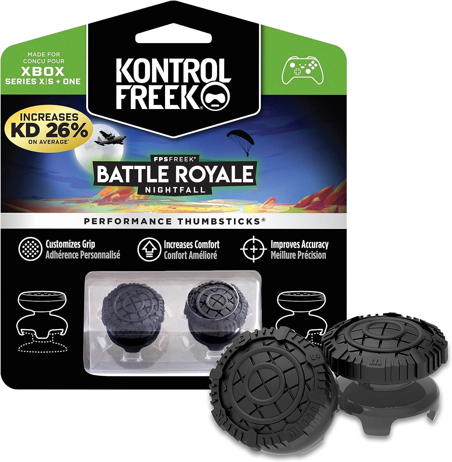 KontrolFreek Battle Royale Nightfall Thumbsticks 2 Alturas elevadas XBOX ONE/Series