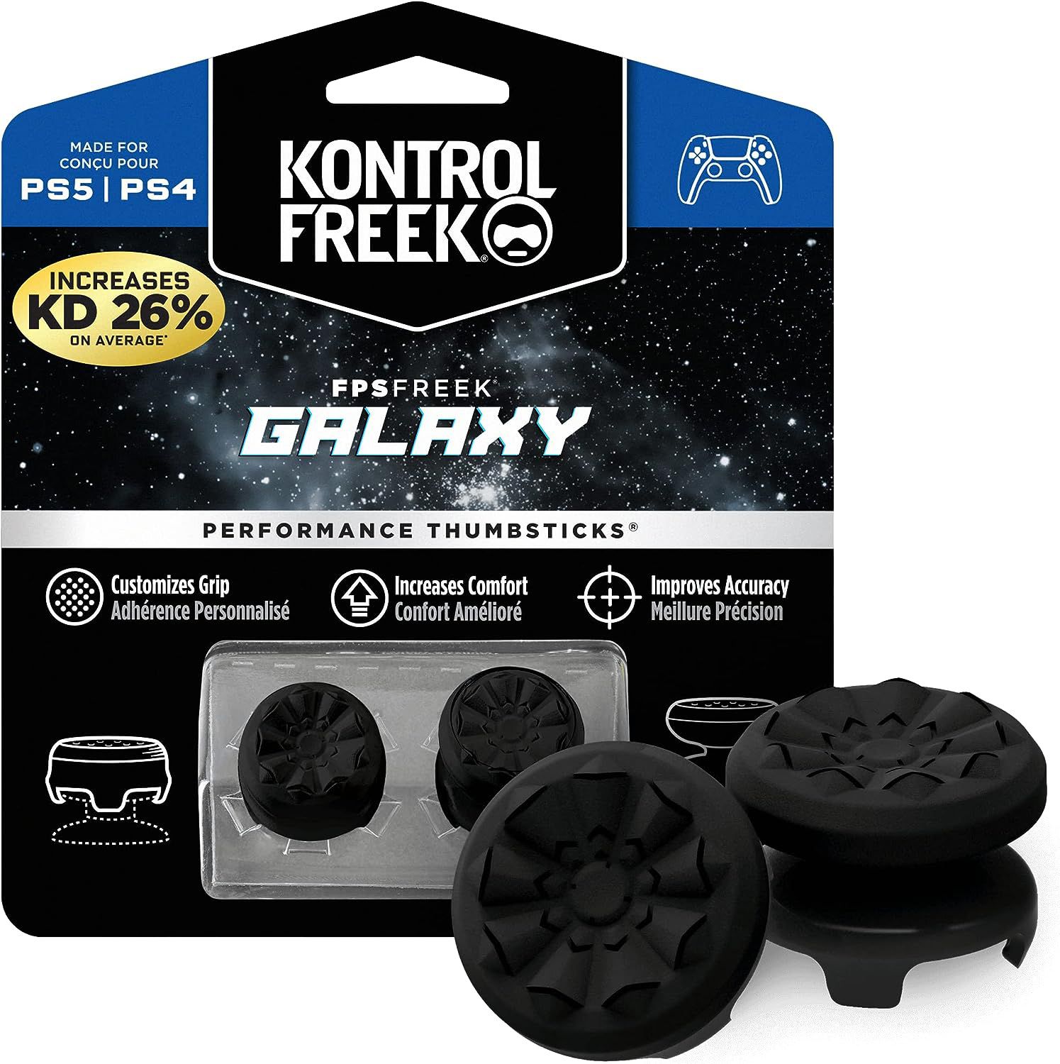 KontrolFreek Galaxy Negro Thumbsticks 1 Altura elevada, 1 Altura media PS4/PS5