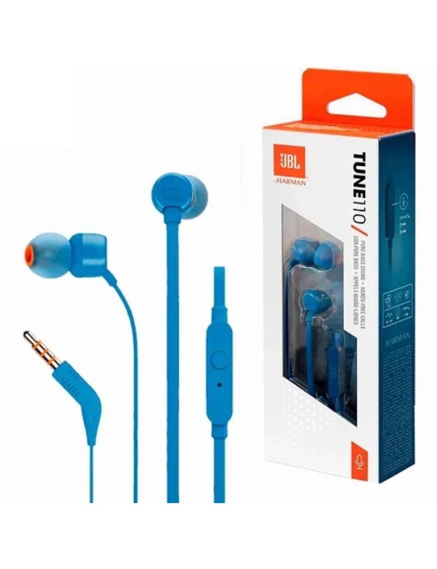 Audifonos manos libres jbl t110 azul