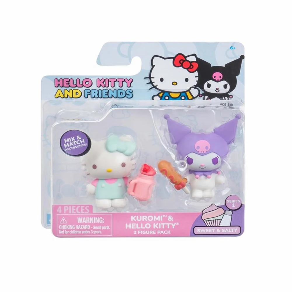 Hello Kitty and friends – Mix & Match Accesories – Kuromi & Hello Kitty paquete de 2 figuras