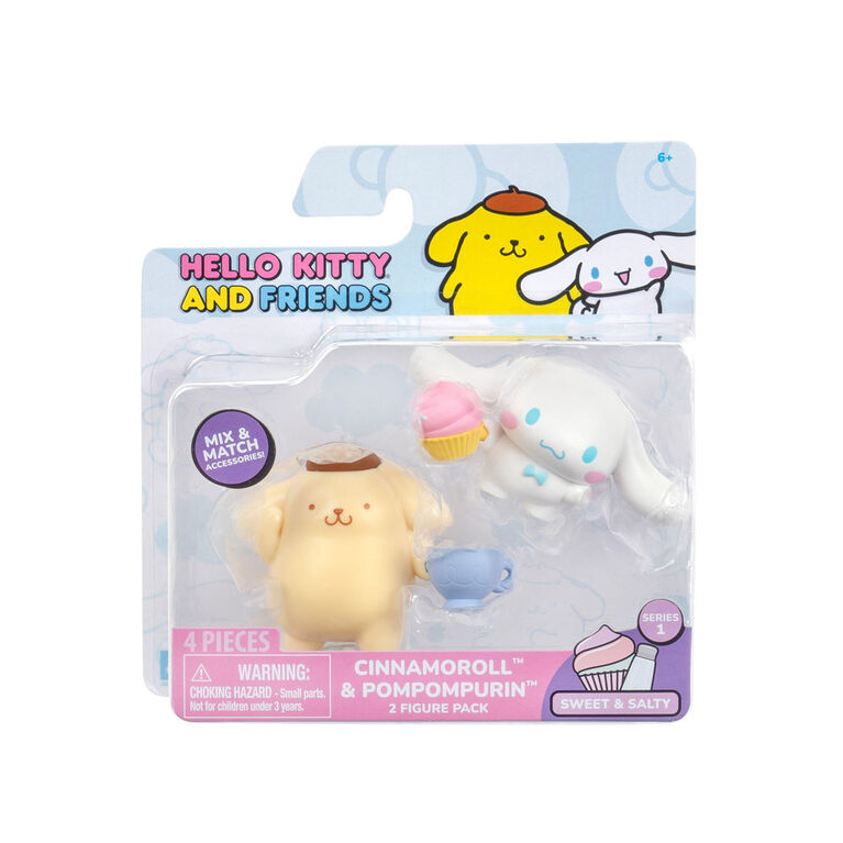 Hello Kitty and friends – Mix & Match Accesories – Cinamoroll & PomPomPurin paquete de 2 figuras