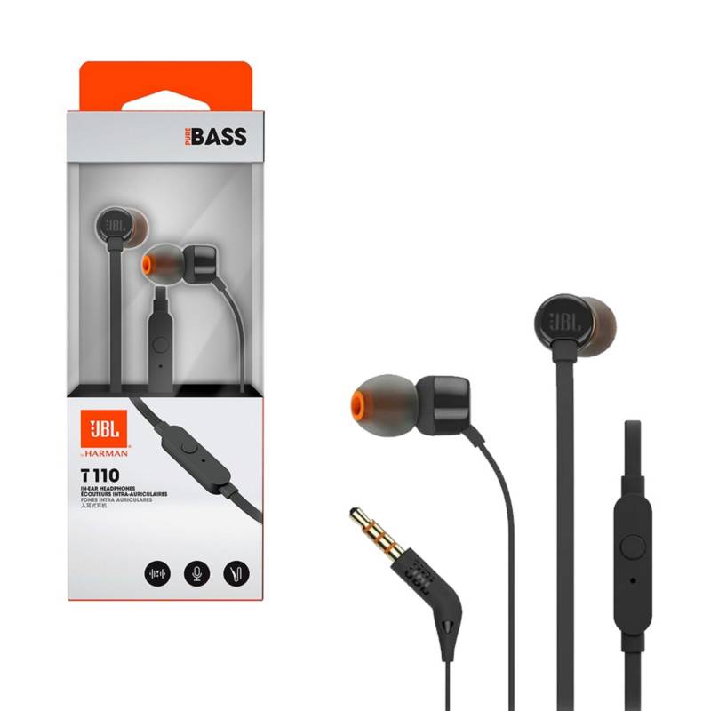 Audífonos JBL T110 In-ear Pure Bass Negro JBL