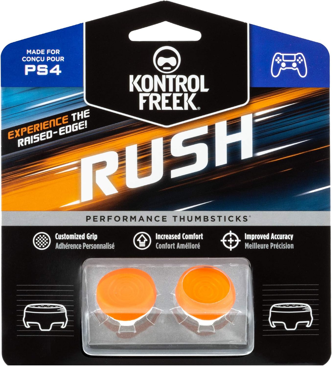 KontrolFreek Rush 2 Alturas Medias, cóncavo Naranja/Blanco PS4/PS5