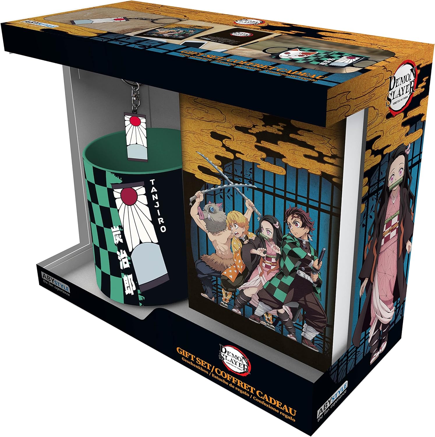 Demon Slayer Kimetsu No Yaiba – incluye taza, cuaderno y llavero de metal