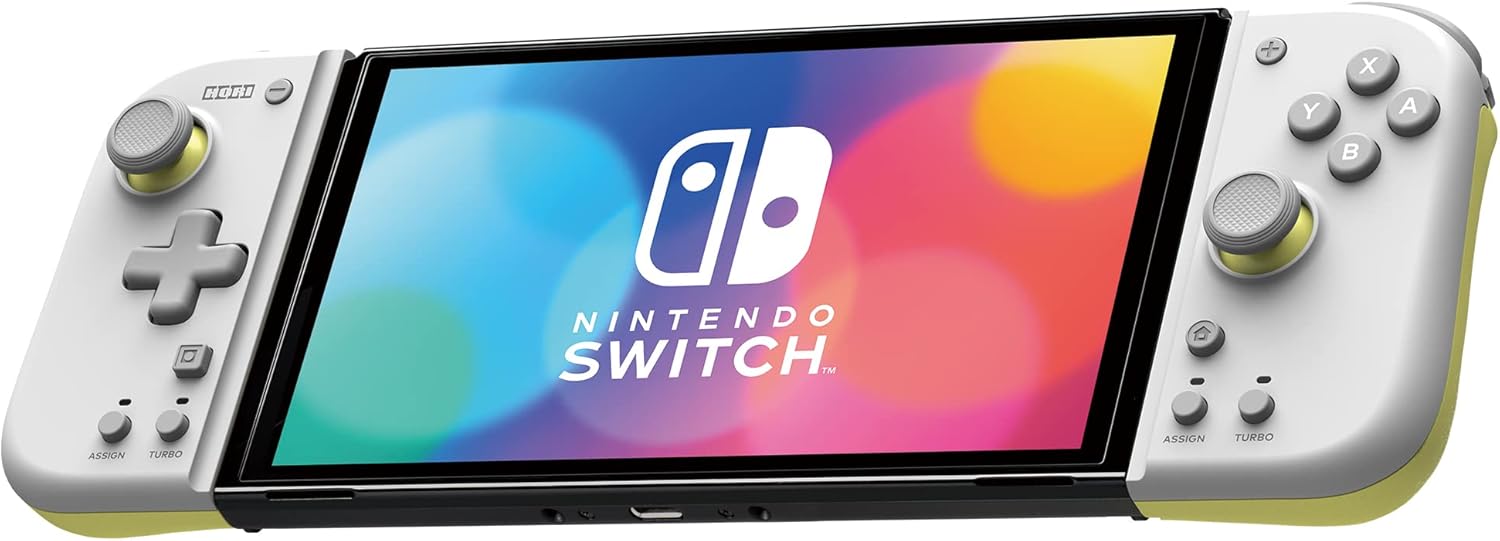 HORI Split Pad Compact: Gris claro y amarillo para Nintendo Switch